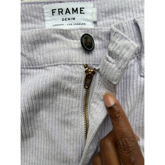 Frame Denim Lilac Corduroy Le High Straight Pants Size 27 - Picture 4 of 10